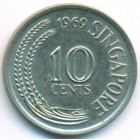 Сингапур, 10 центов 1969 год (AU)