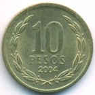 Чили, 10 песо 2004 год (UNC)