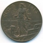 Италия, 5 чентезимо 1913 год (UNC)
