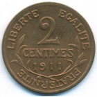 Франция, 2 сантима 1911 год (UNC)