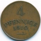 Герцогство Саксен-Веймар-Эйзенах, 4 пфеннига 1810 год