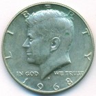 США, 1/2 доллара 1968 год D (AU)