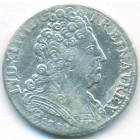 Франция, 1/4 экю 1707 год Т