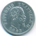 Италия, 50 чентезимо 1863 год T BN