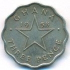 Гана, 3 пенса 1958 год