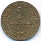 Франция, 2 сантима 1911 год (UNC)