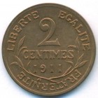 Франция, 2 сантима 1911 год (UNC)