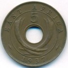 Британская Восточная Африка, 5 центов 1937 год H
