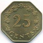 Мальта, 25 центов 1975 год (UNC)