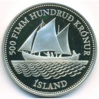 Исландия, 500 крон 1986 год (PROOF)