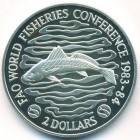 Либерия, 2 доллара 1983 год (PROOF)