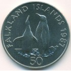 Фолклендские острова, 50 пенсов 1987 год (UNC)