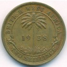 Британская Западная Африка, 2 шиллинга 1938 год H