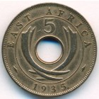 Британская Восточная Африка, 5 центов 1935 год