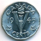 Канада, 5 центов 1945 год (UNC)
