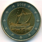 Кипр, 2 евро 2008 год (UNC) ПРОБА