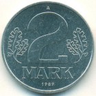 ГДР, 2 марки 1989 год (UNC)
