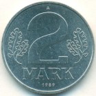 ГДР, 2 марки 1989 год (UNC)