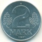 ГДР, 2 марки 1989 год (UNC)