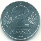 ГДР, 2 марки 1989 год (UNC)