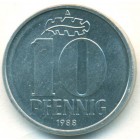 ГДР, 10 пфеннигов 1988 год (UNC)