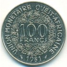 Западно-Африканские Штаты, 100 франков 1981 год (AU)