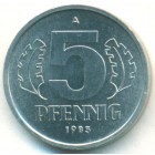 ГДР, 5 пфеннигов 1983 год (UNC)