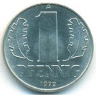 ГДР, 1 пфенниг 1972 год (UNC)
