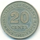 Малайя, 20 центов 1948 год