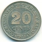 Малайя, 20 центов 1948 год