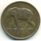 Бельгийское Конго, 2 франка 1947 год