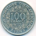 Западно-Африканские Штаты, 100 франков 1974 год