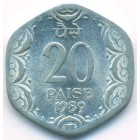 Индия, 20 пайсов 1989 год (UNC)