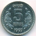 Индия, 5 рупий 1997 год