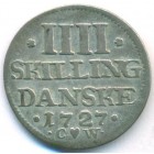 Дания, 4 скиллинга 1727 год