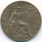 Великобритания, 1/2 пенни 1921 год (UNC)