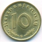 Третий рейх, 10 рейхспфеннигов 1939 год G (UNC)