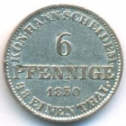 Королевство Ганновер, 6 пфеннигов 1850 год