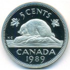 Канада, 5 центов 1989 год (PROOF)