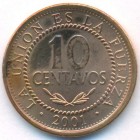 Боливия, 10 сентаво 2001 год (UNC)