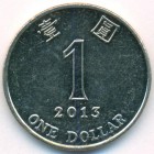 Гонконг, 1 доллар 2013 год (AU)