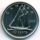 Канада, 10 центов 2014 год (UNC)
