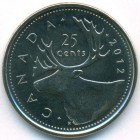 Канада, 25 центов 2012 год (UNC)