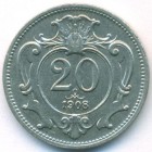 Австрия, 20 геллеров 1908 год (AU)