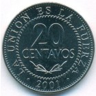 Боливия, 20 сентаво 2001 год (UNC)