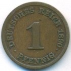 Германия, 1 пфенниг 1890 год D