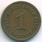 Германия, 1 пфенниг 1899 год E