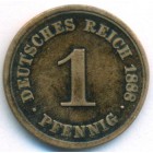 Германия, 1 пфенниг 1888 год D
