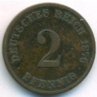 Германия, 2 пфеннига 1876 год G