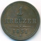 Австрия, 1 крейцер 1851 год A